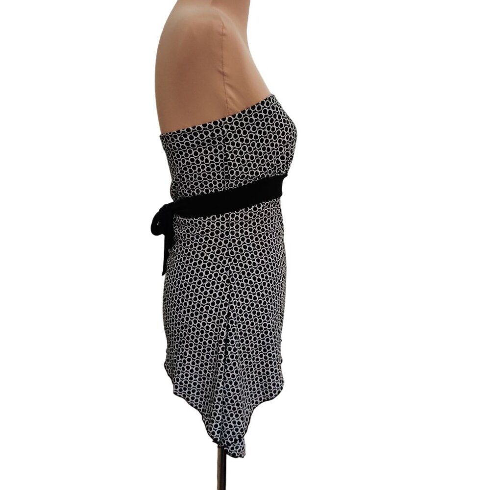 Vintage Heart Moon Star Womens Tunic Shark Bite Tube Top Retro Black 90s Sz M - Picture 3 of 8
